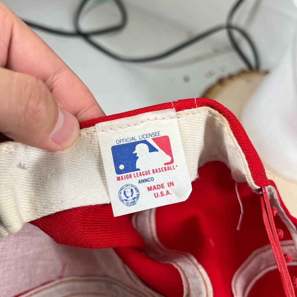 Vintage 80s Sports Cardinals Red Baseball Hat Cap Plastic Snapback Embroidered - Picture 8 of 8